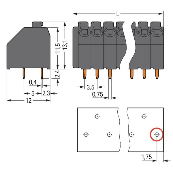 THR PCB terminal block push-button 1.5 mm² black image 2