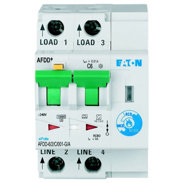 Arc Fault Detection Device, 2p, C, 6 A, 10 mA, type G/A image 4