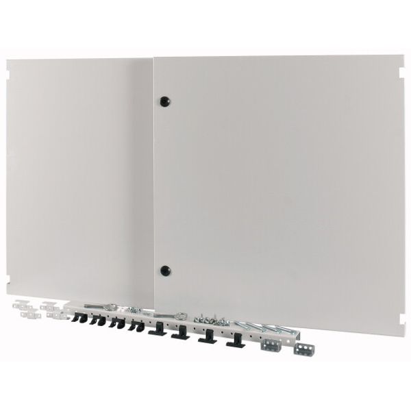 Section wide door, closed, HxW=700x1350mm, IP55, grey image 1