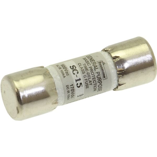 Fuse-link, low voltage, 15 A, AC 600 V, DC 170 V, 33.3 x 10.4 mm, G, UL, CSA, time-delay image 3