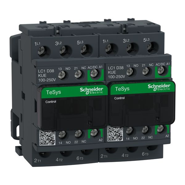 TeSys Deca reversing contactor - 3P - = 440 V - 38 A AC-3 - 100...250 V AC/DC coil image 4