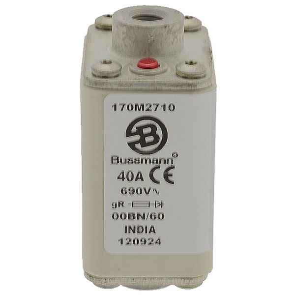 Fuse-link, high speed, 63 A, AC 690 V, size 00, 30 x 62 x 64 mm, aR, IEC, single indicator image 2