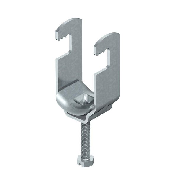 2056F M 28 FT  Clamp clamp, with metal pressure support, 22-28mm, Steel, St, hot-dip galvanized, DIN EN ISO 1461 image 1