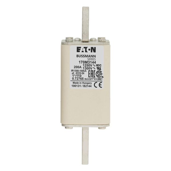 Fuse-link, high speed, 200 A, AC 1250 V, compact size 1, 45 x 45 x 138 mm, aR, DIN, IEC, single indicator image 5