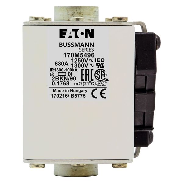 Fuse-link, high speed, 630 A, AC 1250 V, size 2, 61 x 77 x 91 mm, aR, IEC, UL, single indicator image 9