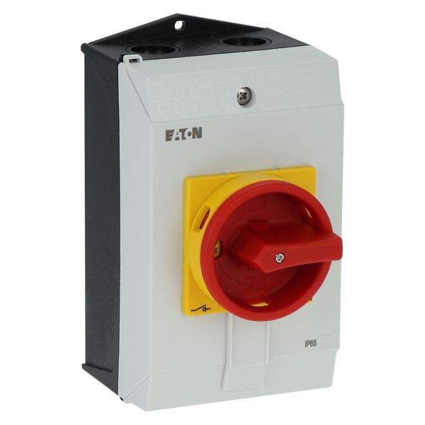 Main switch, P1, 40 A, surface mounting, 3 pole, 1 N/O, 1 N/C, Emergency switching off function, Lockable in the 0 (Off) position, hard knockout versi image 9