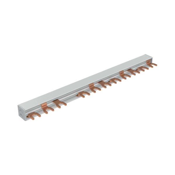 EVGK busbar fork, 3-phase, L1 - L2 - L3 - X + L1 - L2 - L3, shortenable version with end caps included, 4+8 module units, 10 mm² image 13