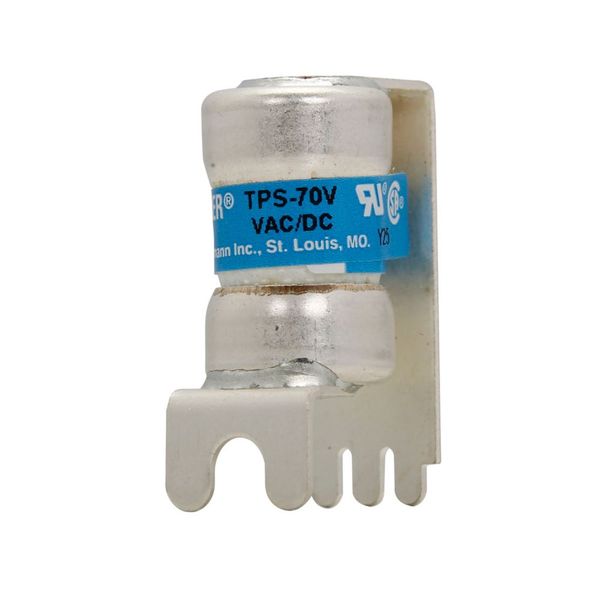 Eaton Bussmann series TPS telecommunication fuse, Vertical PCB tab, 170 Vdc, 40A, 100 kAIC, Non Indicating, Current-limiting, Non-indicating, Glass melamine tube, Silver-plated brass ferrules image 16
