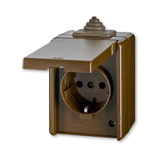 5518-3929 H Socket outlet with earthing contacts, with hinged lid ; 5518-3929 H image 1
