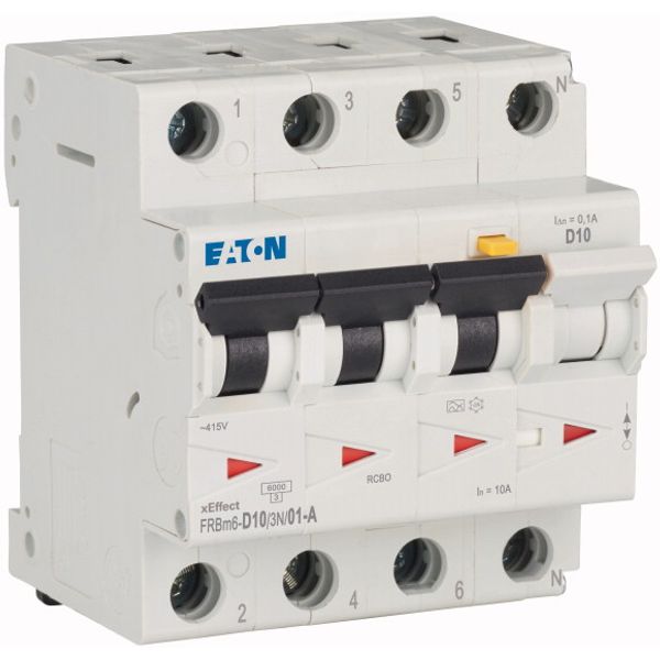 RCD/MCB combination, 10 A, 100 mA, MCB trip characteristic: D, 3p+N, RCD trip characteristic: A image 3