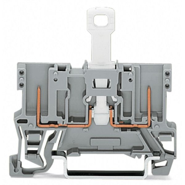 2-pin disconnect carrier terminal block with shield contact for DIN-ra image 2