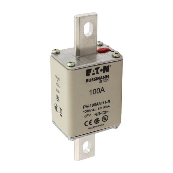 Fuse-link, high speed, 100 A, DC 1000 V, NH1, gPV, UL PV, UL, IEC, dual indicator, bolted tag image 21