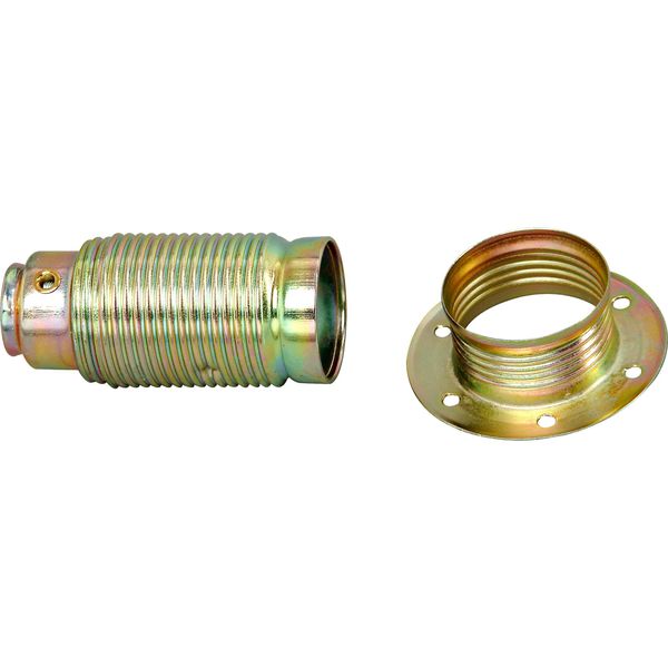 LampholderE14+ring metal brass image 1