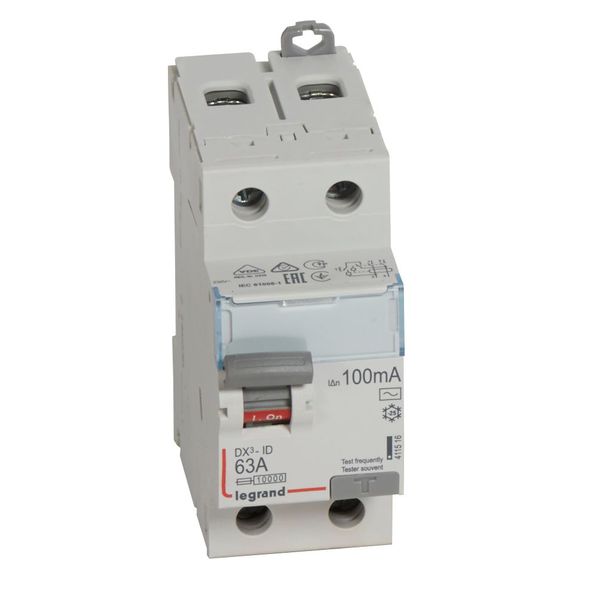 RCD DX³-ID - 2P - 230 V~ - 63 A - 100 mA - AC type image 1