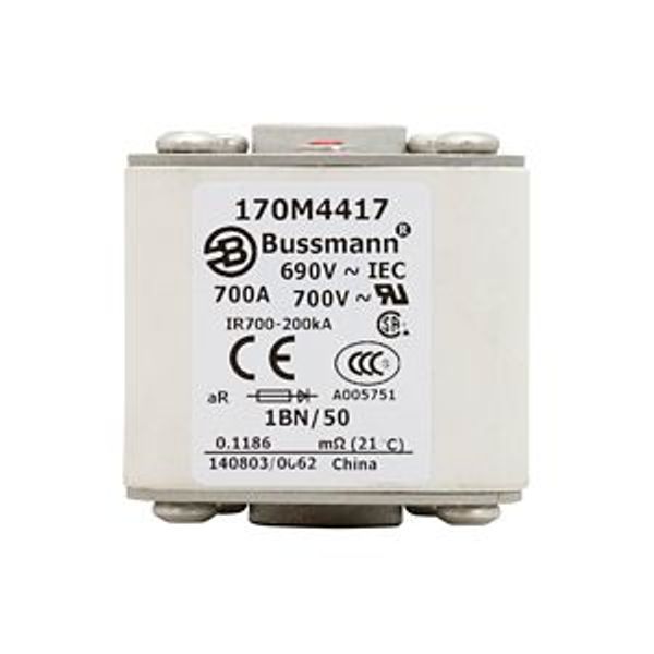 Fuse-link, high speed, 315 A, AC 1250 V, size 1, 53 x 69 x 80 mm, aR, IEC, UL, single indicator image 5