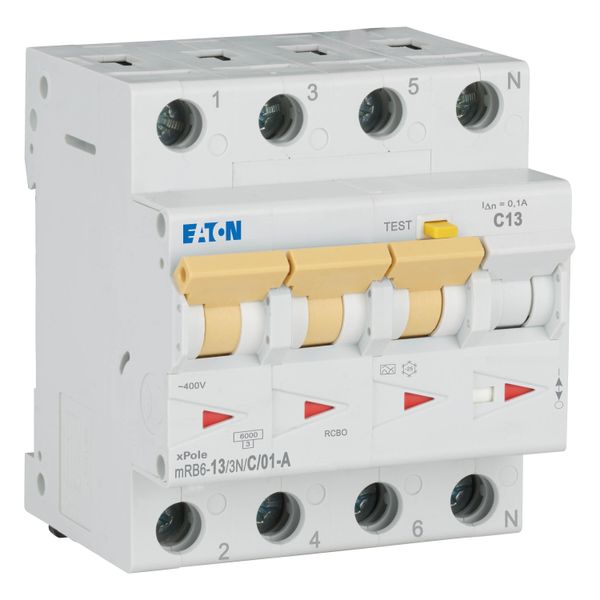 RCD/MCB combination, 13 A, 100 mA, MCB trip characteristic: C, 3p+N, RCD trip characteristic: A image 11