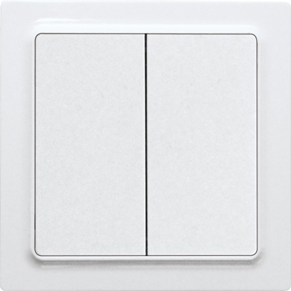 Wireless 2-way pushbutton in E-Design55, polar white glossy 30056705 image 1