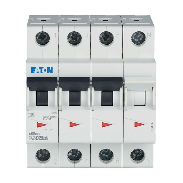 Miniature circuit breaker (MCB), 25 A, 3p+N, characteristic: D image 17