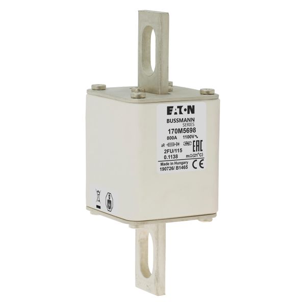 Fuse-link, high speed, 800 A, AC 1100 V, size 2, 61 x 77 x 160 mm, aR, IEC, UL image 9