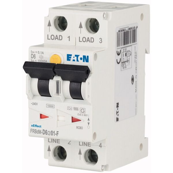 Digital RCD/MCB combination, 6 A, 100 mA, MCB trip characteristic: D, 2p, RCD trip characteristic: F image 2