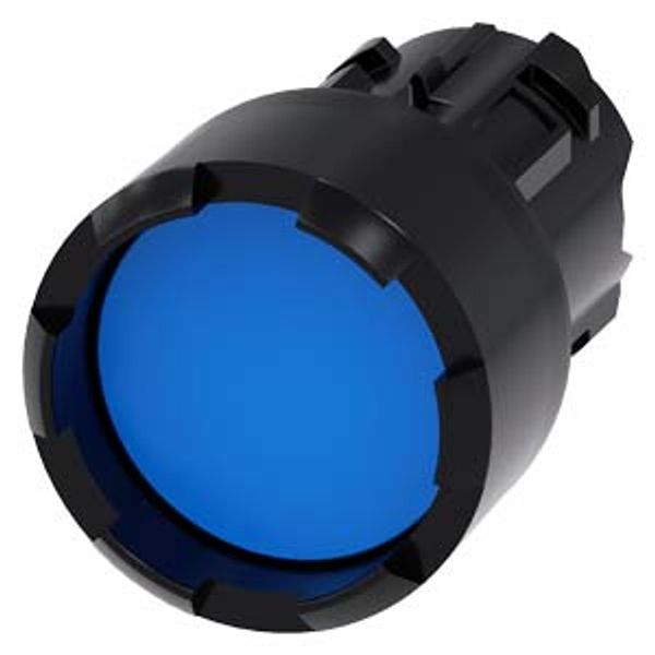 Pushbutton, 22 mm, round, plastic, blue, Front ring, raised, castellated momentary 3SU1000-0DB50-0AA0-Z Y11 image 2