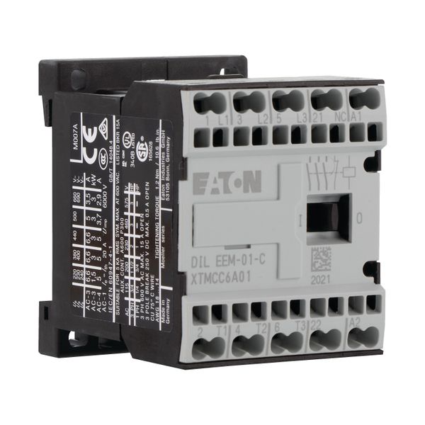 Contactor, 24 V DC, 3 pole, 380 V 400 V, 3 kW, Contacts N/C = Normally closed= 1 NC, Spring-loaded terminals, DC operation image 17