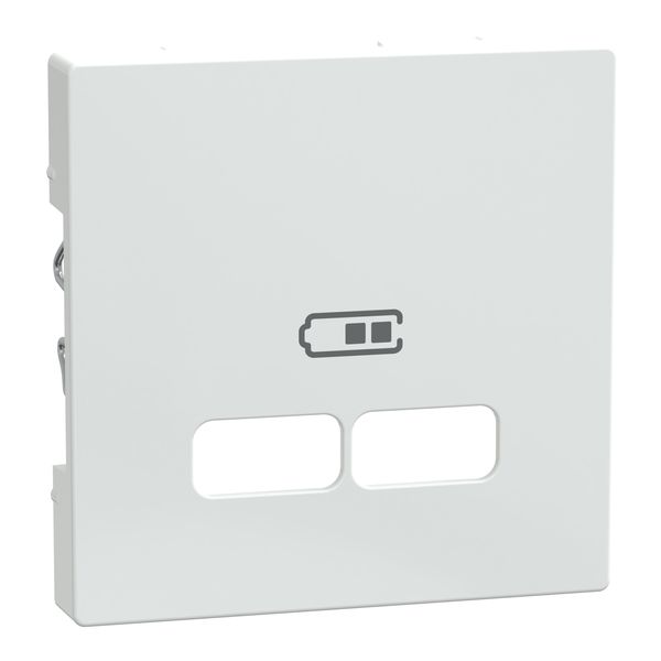 System M central plate USB charger active white image 4