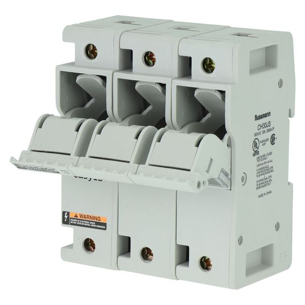 Fuse-holder, low voltage, 30 A, AC 600 V, DC 600 V, UL Class J, 98 x 72 x 117 mm, 3P, UL, CSA image 29