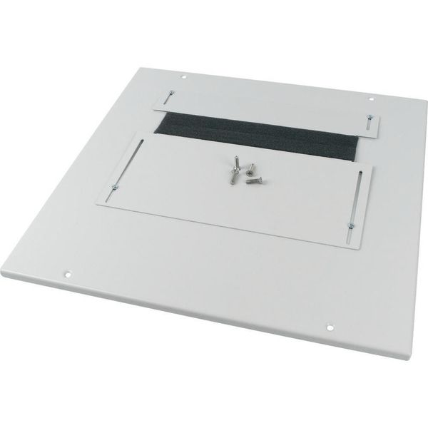 Bottom-/top plate, adjustable flange plates, for WxD = 1000 x 400mm, IP30, grey image 3