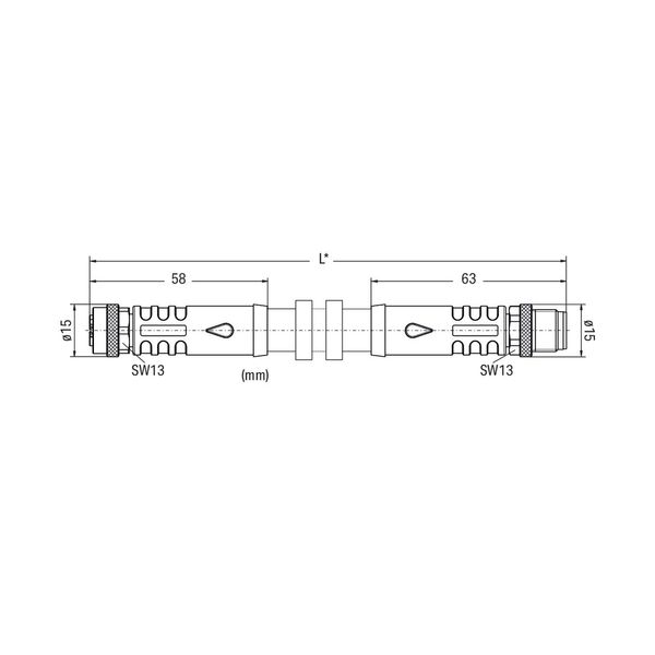 Power cable M12L socket straight M12L plug straight image 3