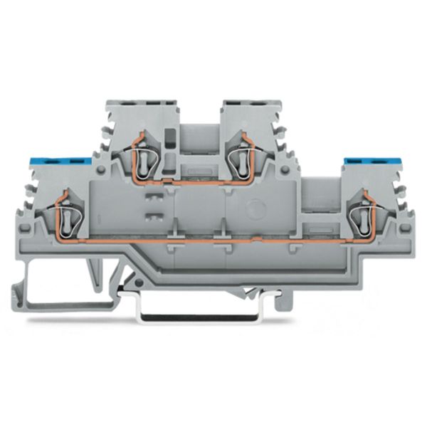 Double-deck terminal block Through/through terminal block N/L gray image 1