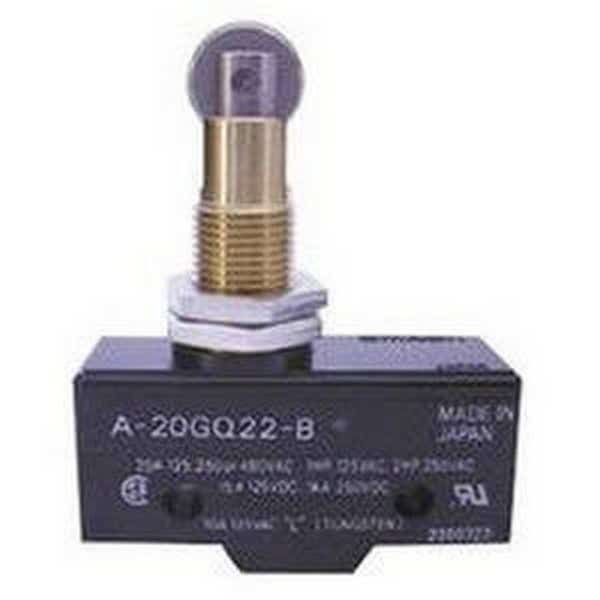 General-purpose Basic Switch, 20A, panel mount roller plunger, screw terminal A20G4016D image 1