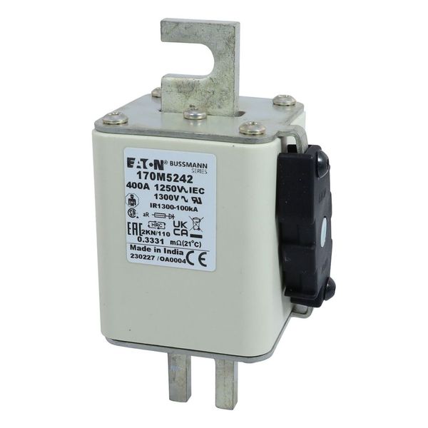 Fuse-link, high speed, 400 A, AC 1250 V, size 2, 61 x 77 x 138 mm, aR, DIN, IEC, single indicator image 24