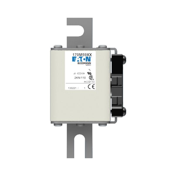 Fuse-link, high speed, 400 A, AC 1000 V, size 2, 59 x 77 x 75 mm, aR, IEC, UL, type K indicator, flush end, 16 UNC image 13