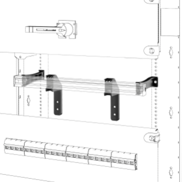 PAIR OF DIN RAIL MOUNTING BRACKETS - QDX - FOR STRUCTURE P=200MM - FOR MSX/D/M/C 160-250 image 1