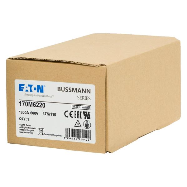 Fuse-link, high speed, 1800 A, AC 600 V, DIN 3, 76 x 90 x 139 mm, aR, DIN, IEC, type T indicator image 13