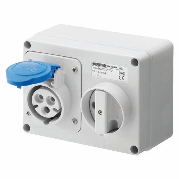 FIXED INTERLOCKED HORIZONTAL SOCKET-OUTLET - WITH BOTTOM - WITHOUT FUSE-HOLDER BASE - 2P+E 32A 200-250V - 50/60HZ 6H - IP44 image 2