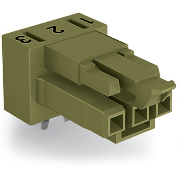 Socket for PCBs angled 3-pole light green image 3