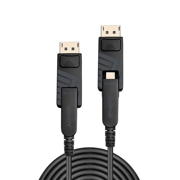 10m Fibre Optic Hybrid Mini DisplayPort 1.4 Cable with Detachable DP Connectors Creates a customisable, reliable mDP or DP connection over long distances image 1