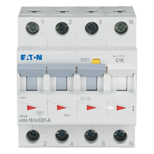 RCD/MCB combination, 16 A, 100 mA, MCB trip characteristic: C, 3p+N, RCD trip characteristic: A image 9