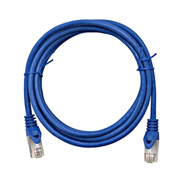 Patchcord RJ45 shielded Cat.6a 10GB, LS0H, blue, 10.0m image 1