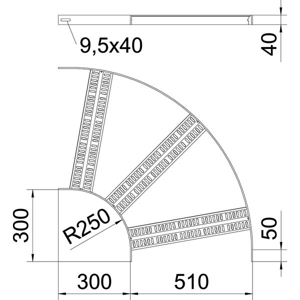 SLZB 90 500 FT 90° bend with Z-rung B510mm image 2