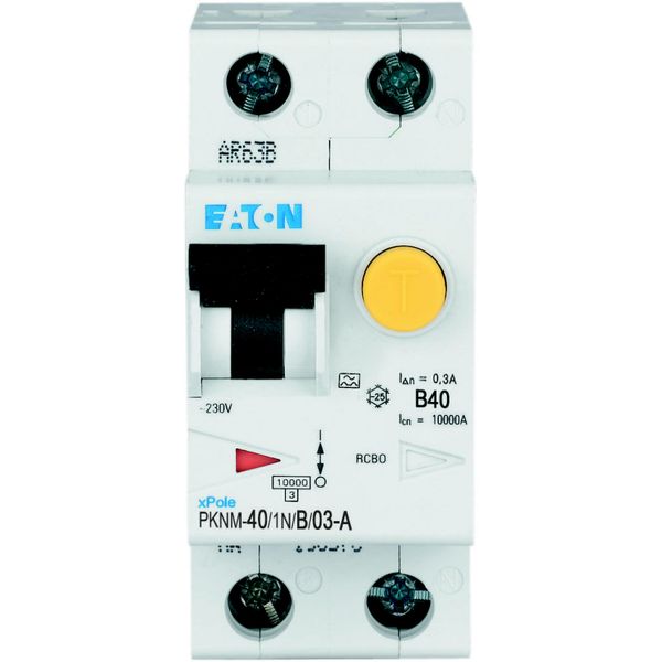 RCD/MCB combination, 40 A, 300 mA, MCB trip characteristic: B, 1p+N, RCD trip characteristic: A image 10