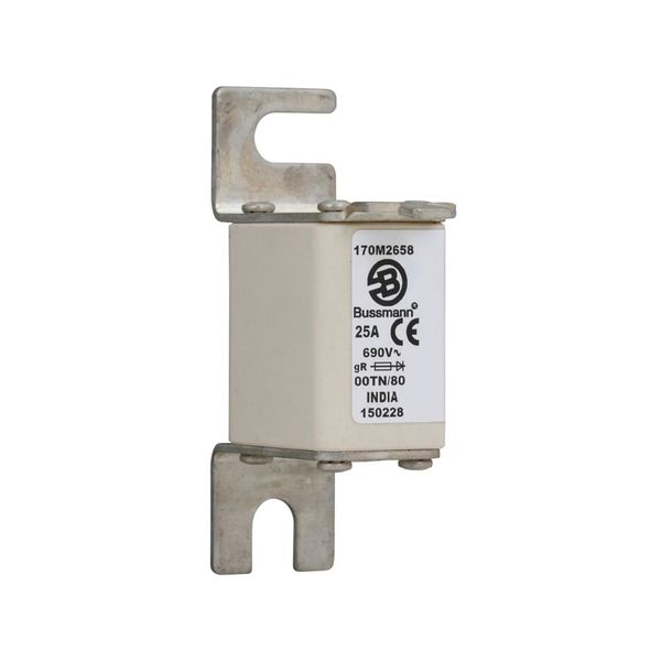 Fuse-link, high speed, 25 A, AC 690 V, DIN 00, 30 x 67 x 100 mm, gR, DIN, IEC, single indicator image 11