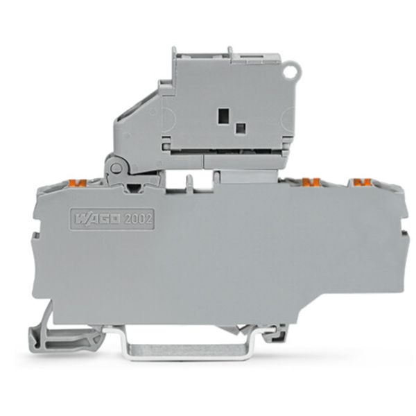 2202-1711/1000-867 3-conductor fuse terminal block; with pivoting fuse holder; with end plate image 1