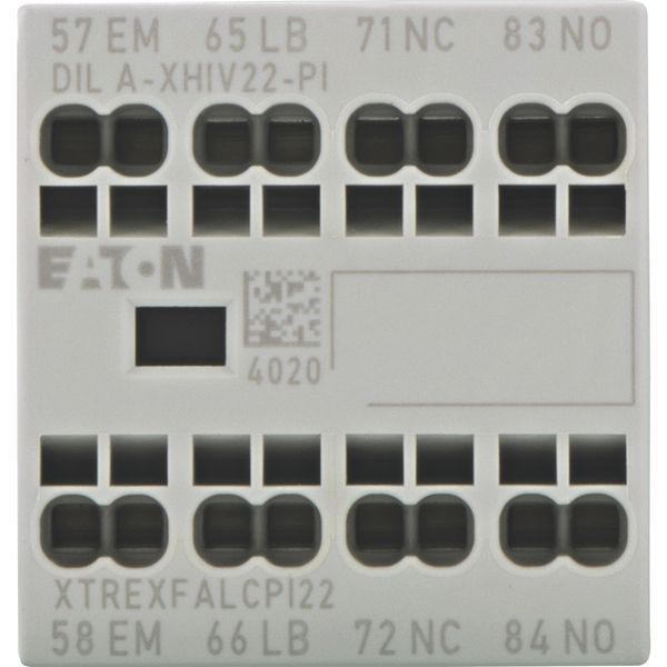 Auxiliary contact module, 4 pole, Ith= 16 A, 1 N/O, 1 N/OE, 1 NC, 1 NCL, Front fixing, Push in terminals, DILA, DILM7 - DILM38 image 12