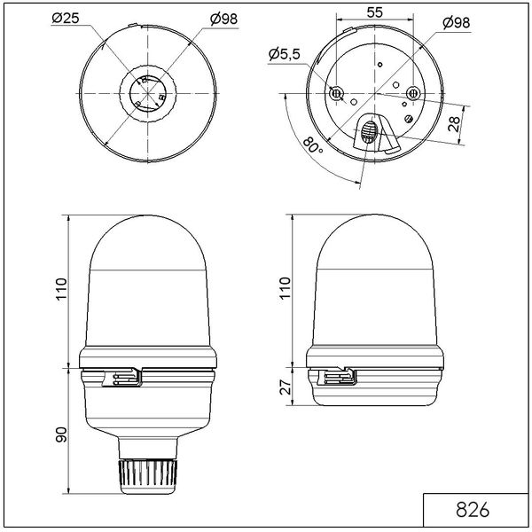 Permanent Beacon BM 12-230VAC/DC RD image 3