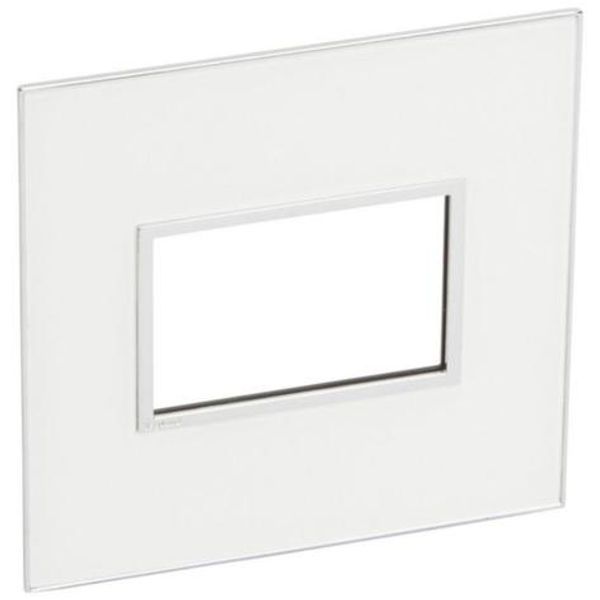 Plate Arteor - US standard - square - 3 modules - 4'' x 4'' - mirror white image 1