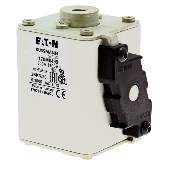 Fuse-link, high speed, 900 A, AC 1100 V, size 2, 61 x 77 x 91 mm, aR, IEC, UL, single indicator image 3