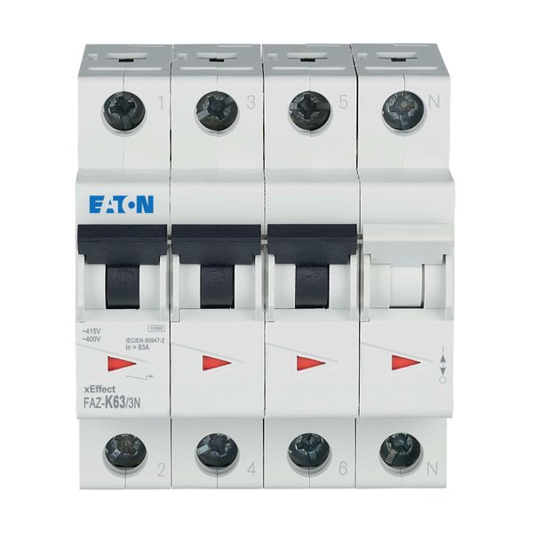 Miniature circuit breaker (MCB), 63 A, 3p+N, characteristic: K image 6